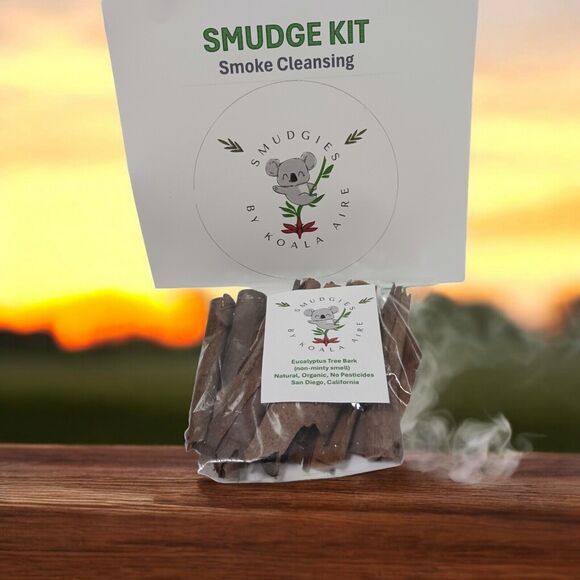 Koala Aire EUCALYPTUS TREE BARK Smudge 15 PACK - 100% ORGANIC Air Smoke Cleanser - Picture 2 of 9